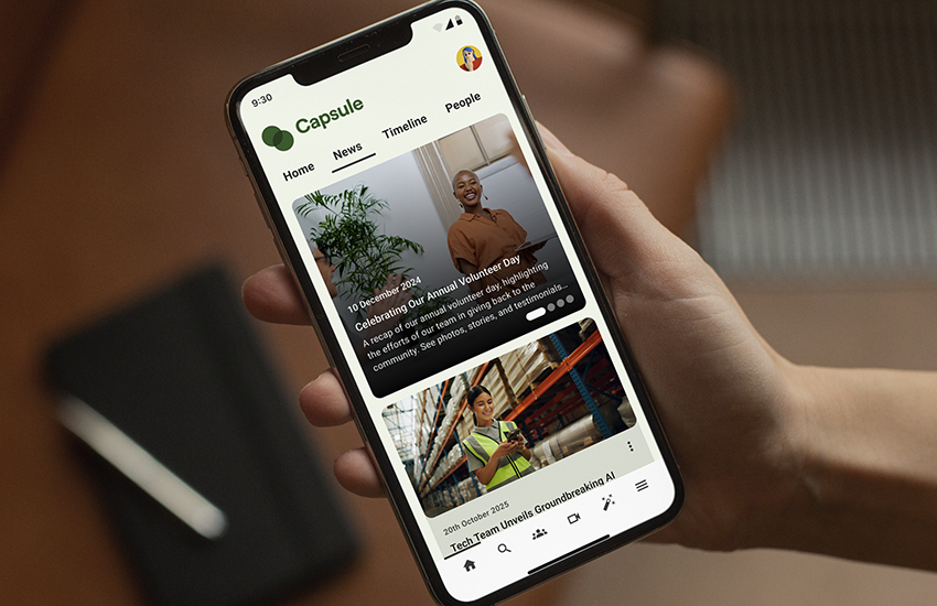 Oak Engage mobile app displayed on screen