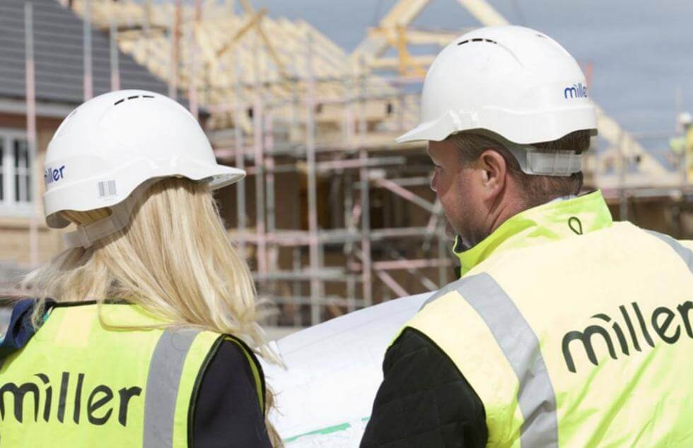 Building site construction workers