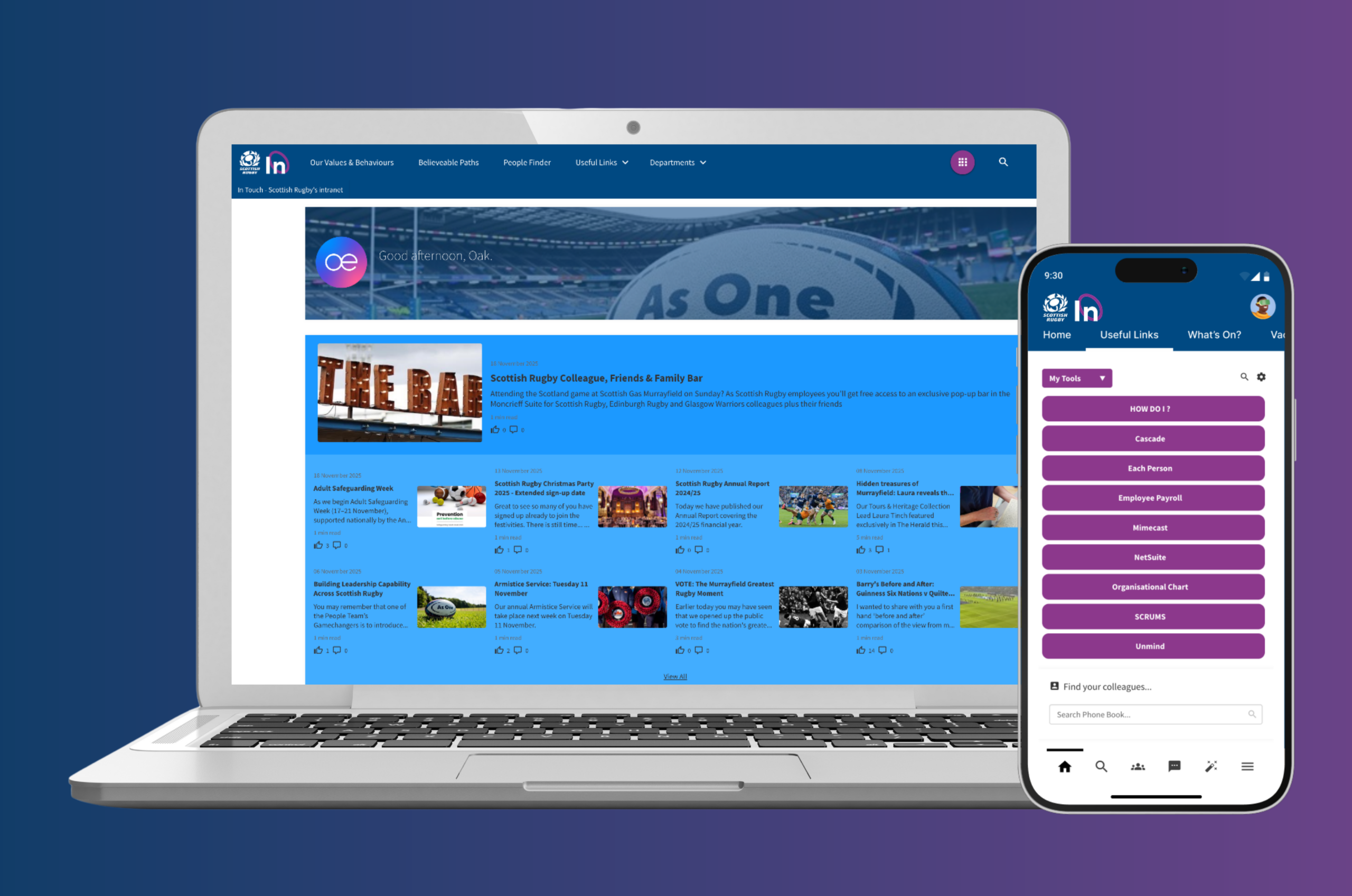 How Scottish Rugby reconnected its workforce with Oak - Featured image