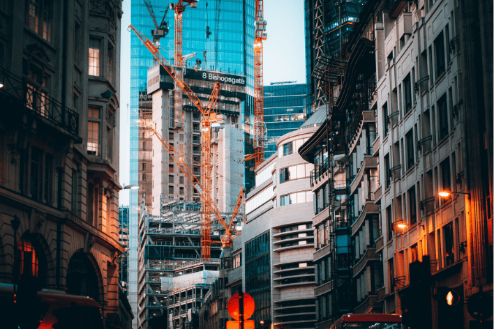 image of bishopsgate area in london with construction work