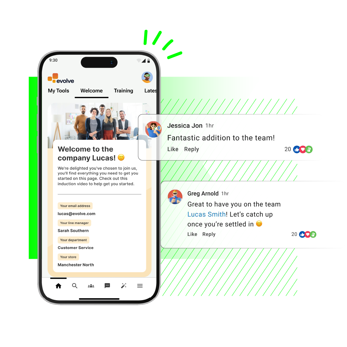 Employee onboarding app Oak Engage